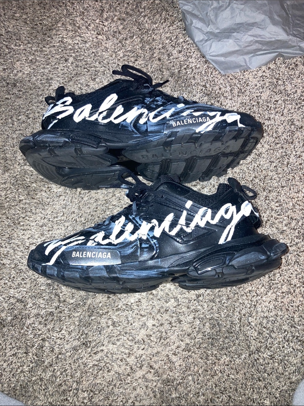 Balenciaga Black Sneakers with White Script